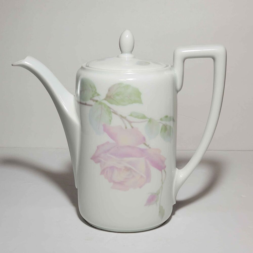 Rosenthal Coffee Pot Pink Rose Isolde Vintage Selb Bavaria